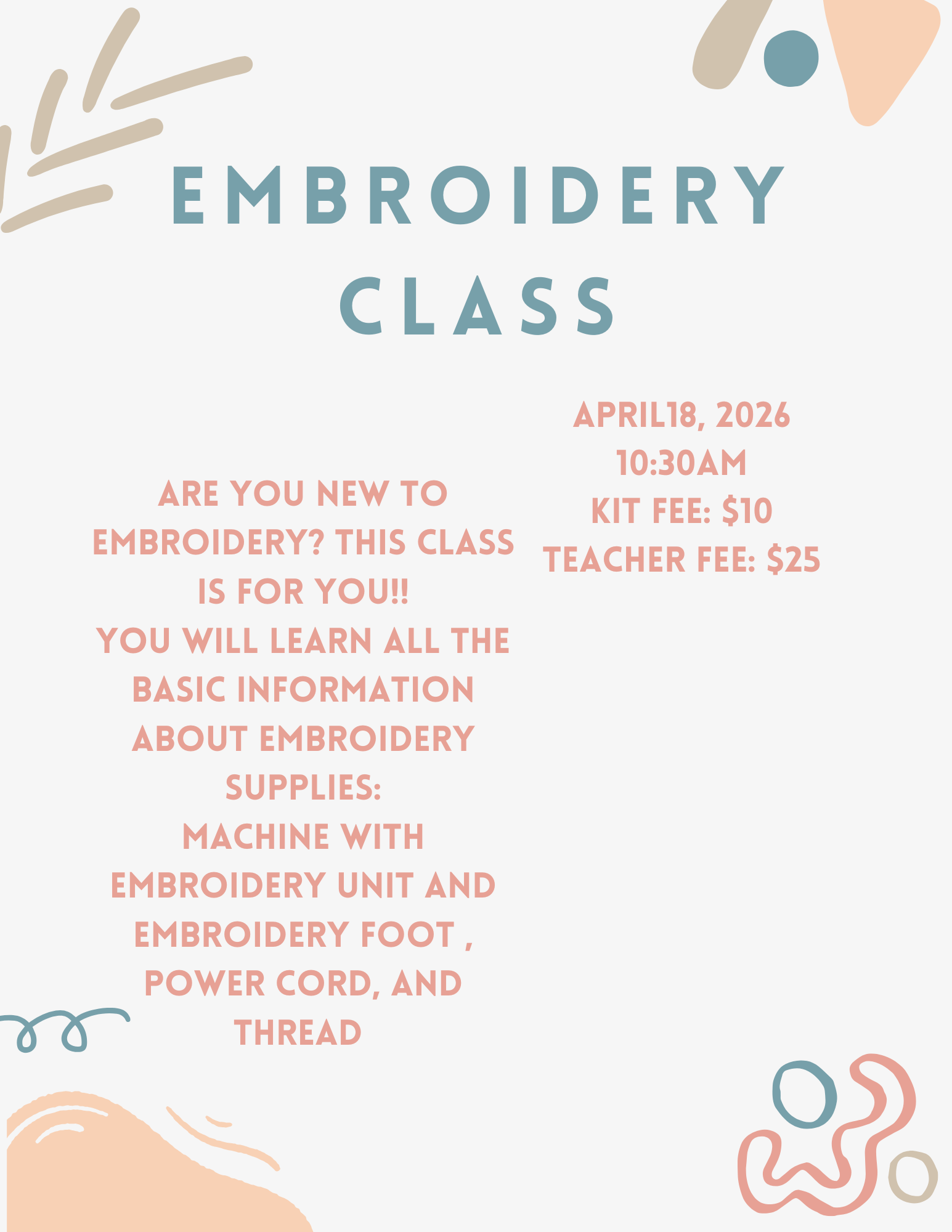 Embroidery Class