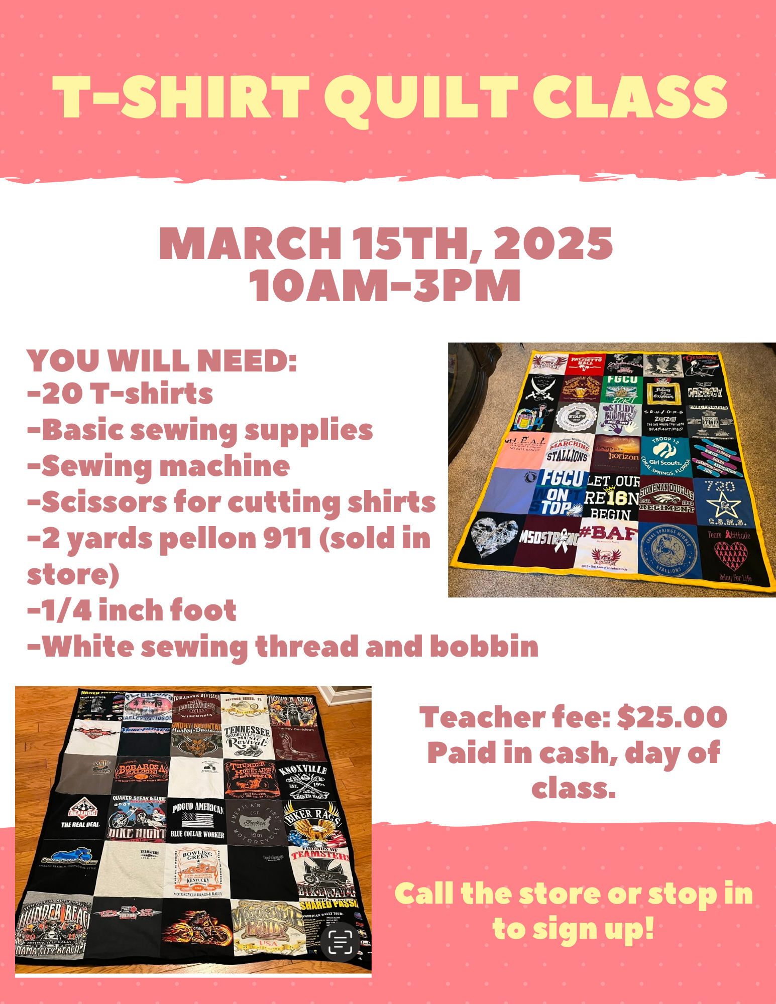 T shirt quilt class